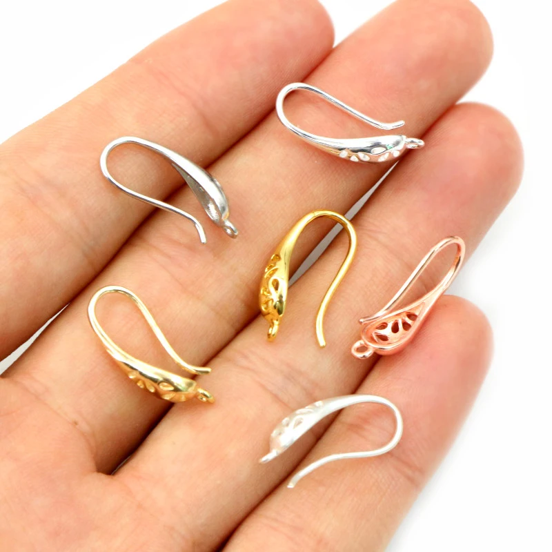 10pcs (5pairs) 20x11mm Matte Silver Plated and Gold Color Ear Hooks Earring Wires for Handmade Women Fashion Jewelry Earrings