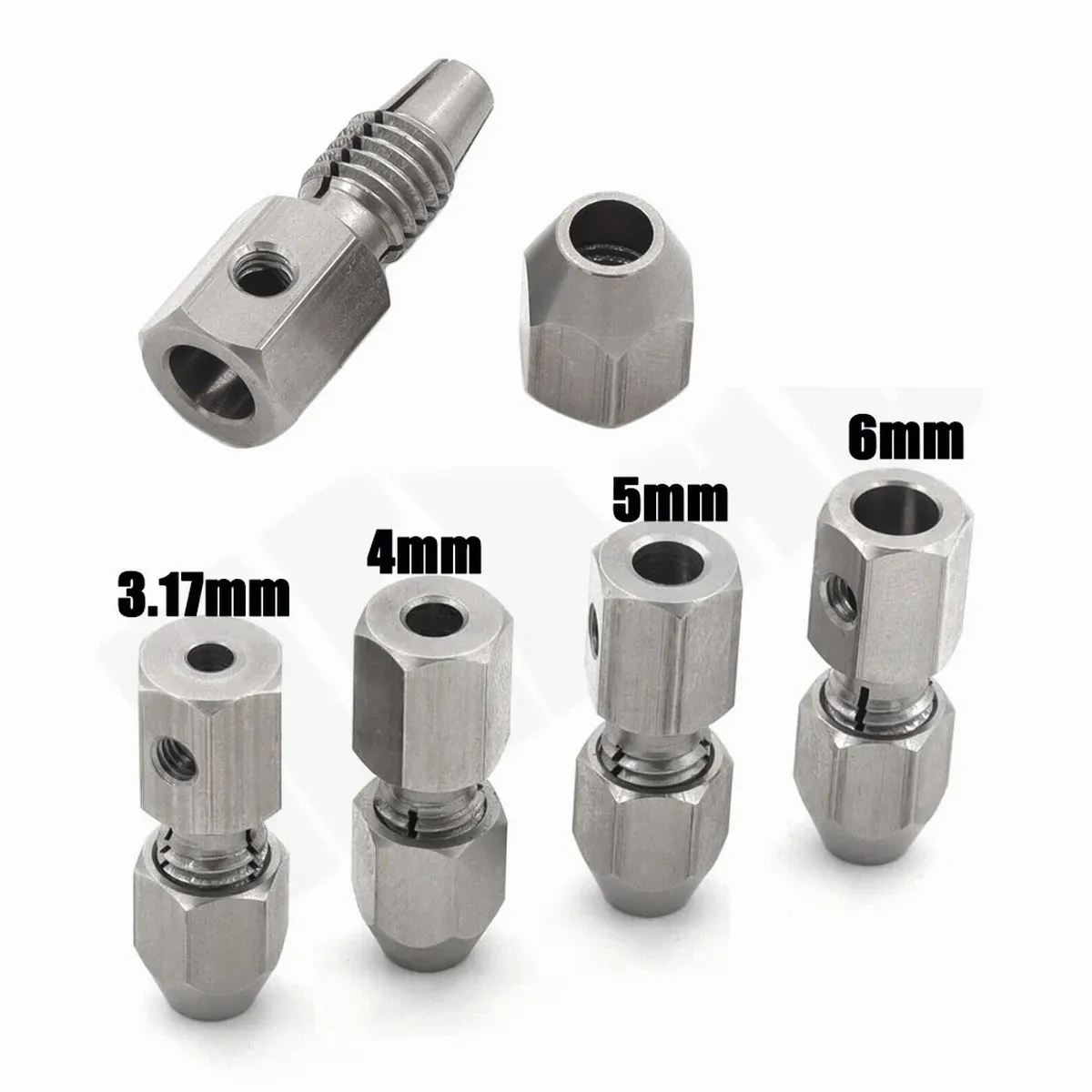 Stainless Steel 3.17/4/5/6mm Motor Shaft Locker Headlock to 4mm Flex Collet Coupler Flexible Coupling for DIY RC Boat Submarine