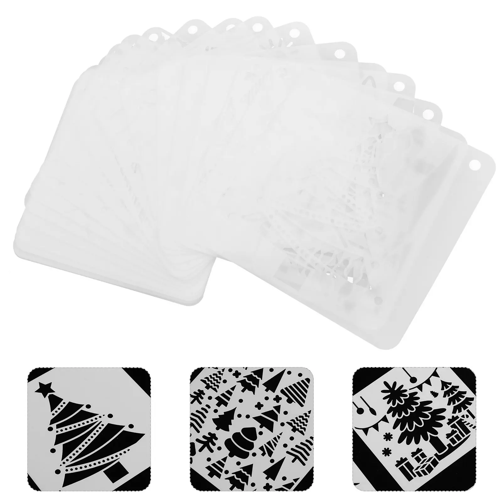25Pcs Christmas Stencils Set Art Painting Template for Home Festival Decor Wall Paper Wood DIY Projects Portable Reusable