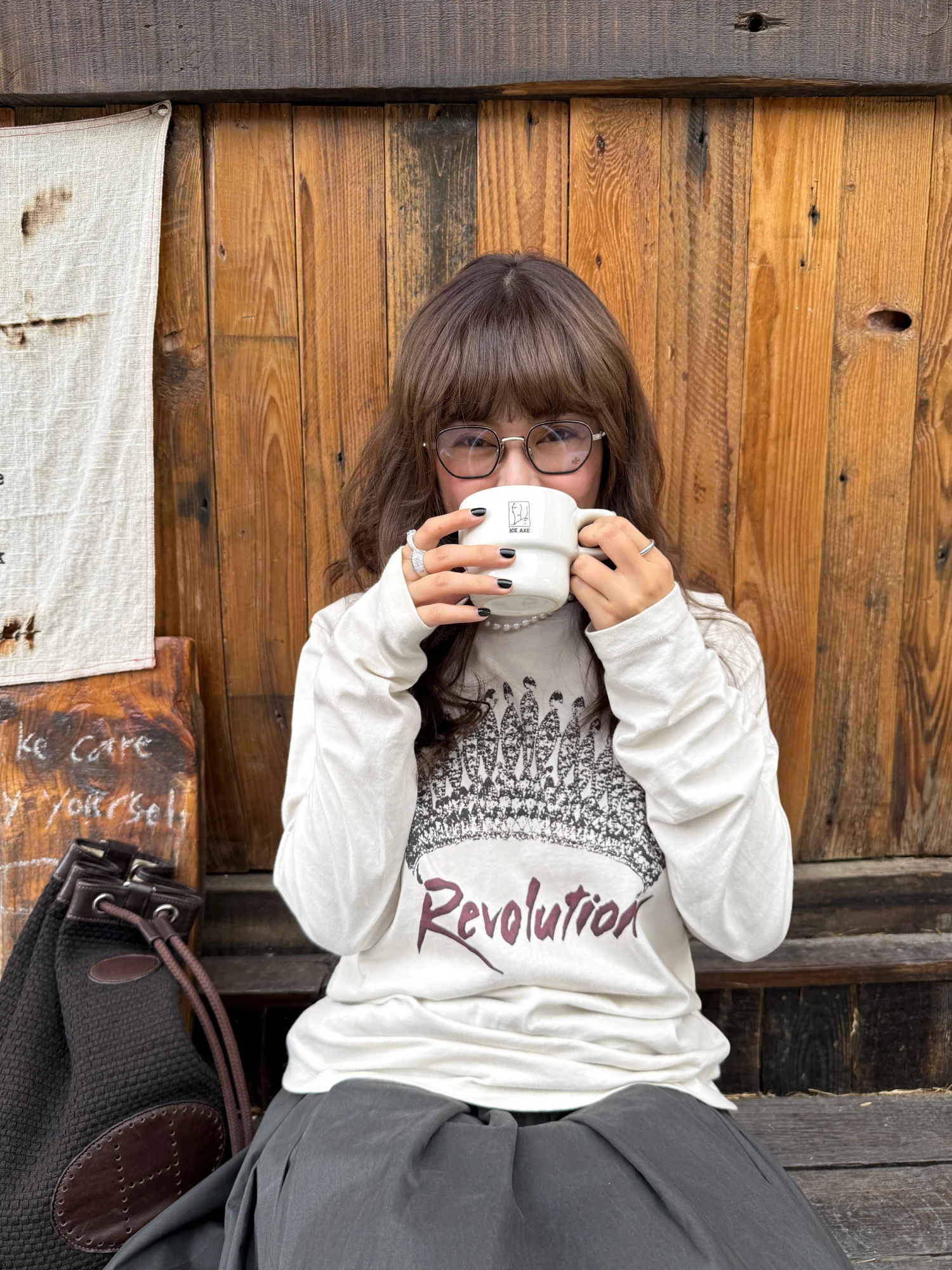 

Retro American Loose Casual Cotton T-irt Long Sve round Ne Slimming Base irt Top for Autumn And Winter