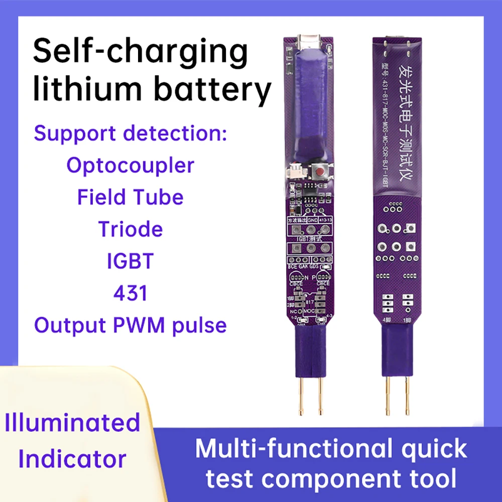 

Multi Functional Optocoupler Tester 4/6-pin Optocoupler Transistor 431 IGBT MOS Tester Type-C Interface Rechargeable