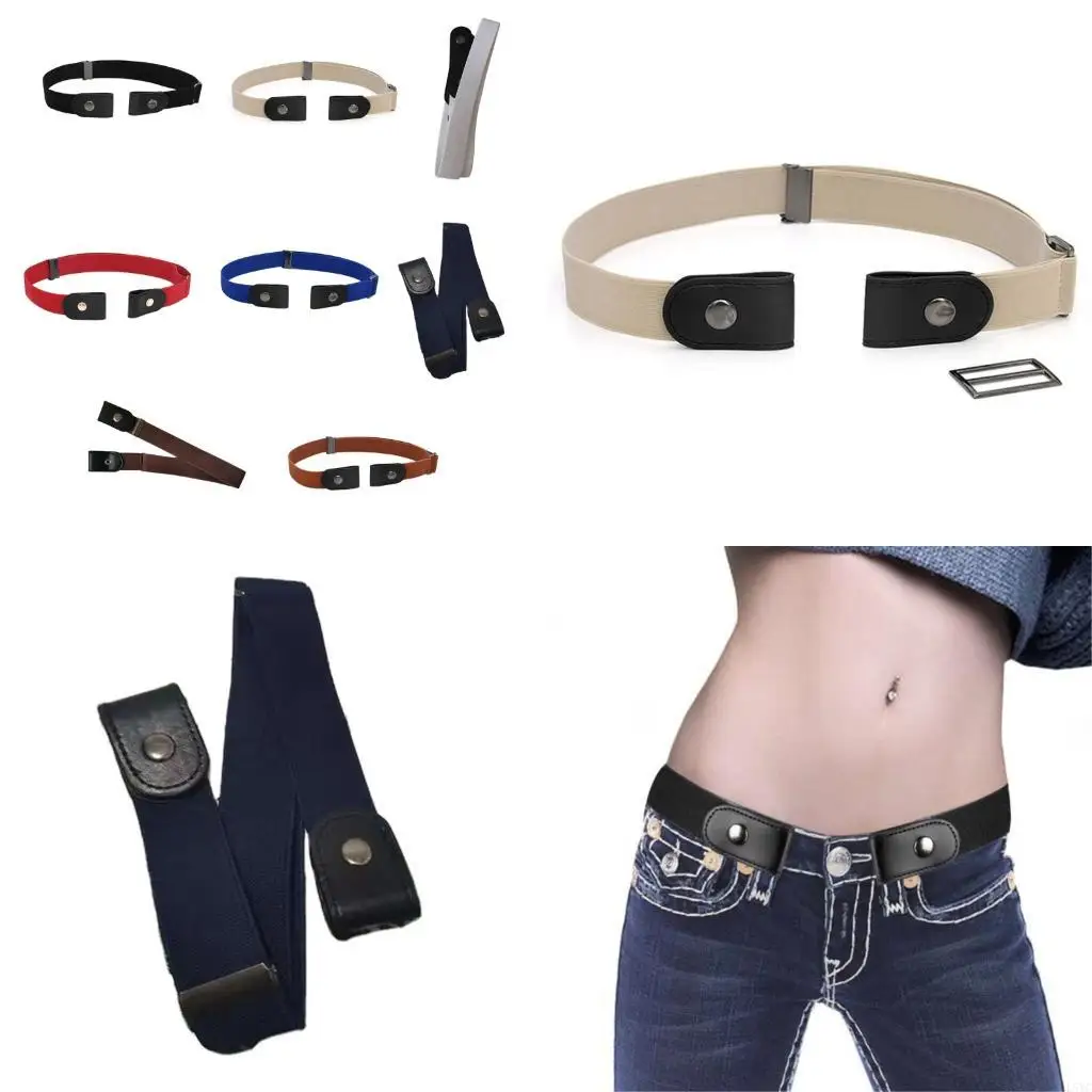 

L5YC Elastic Invisible Belt Fit Design With Buckles For Jeans Dresses And Casual Outfits Available In 8 Colors 3x100cm