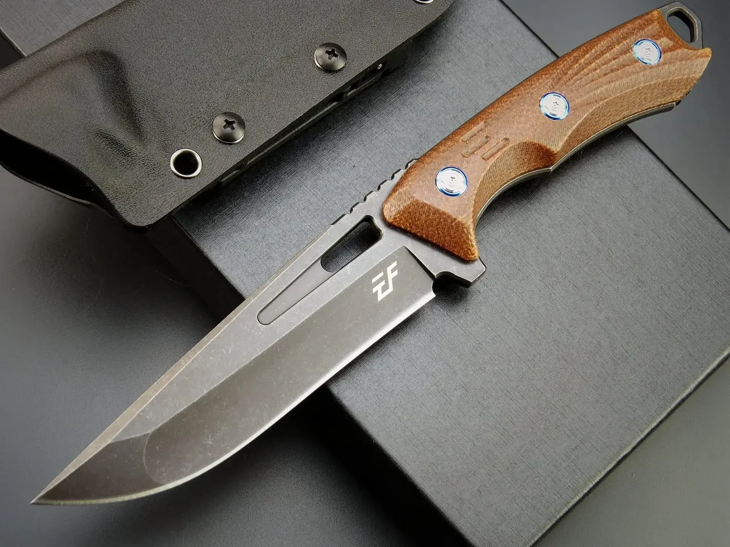 

Eafengrow EF127 Fixed Blade Knife 14C28N Steel Blade G10/Micarta Handle Full Tang EDC Fixed Knives for Working Camping Hunting