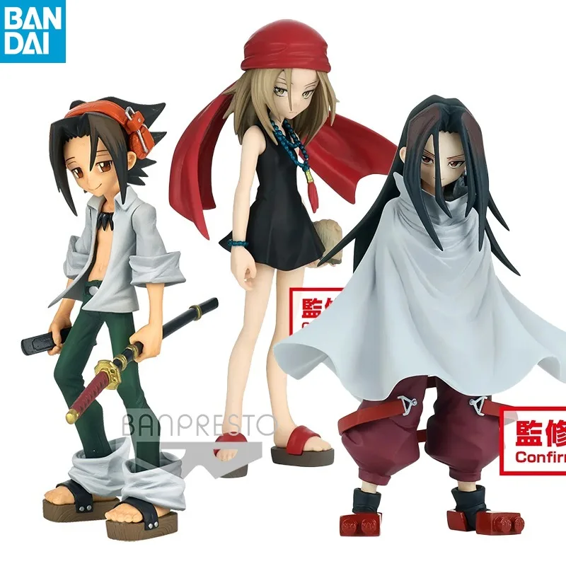 Figura de PVC de Bandai Banpresto Shaman King, Yoh Asakura, Hao Asakura, Anna Kyoyama, Adorno de Escritorio de Anime, Modelo Coleccionable, Regalo