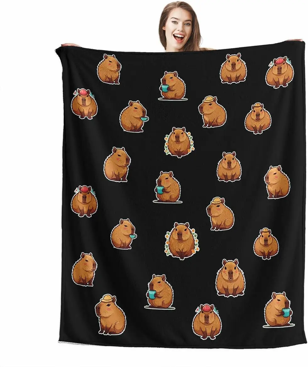

Подарки Capybara для девочек и мальчиков — мягкое флисовое одеяло Capybara, уютные декоративные одеяла для кровати, дивана, дивана, кемпинга