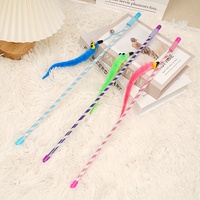 Caterpillar Style Colorful Long Rod Cat Teaser Stick, Cat Entertainment Interactive Toy