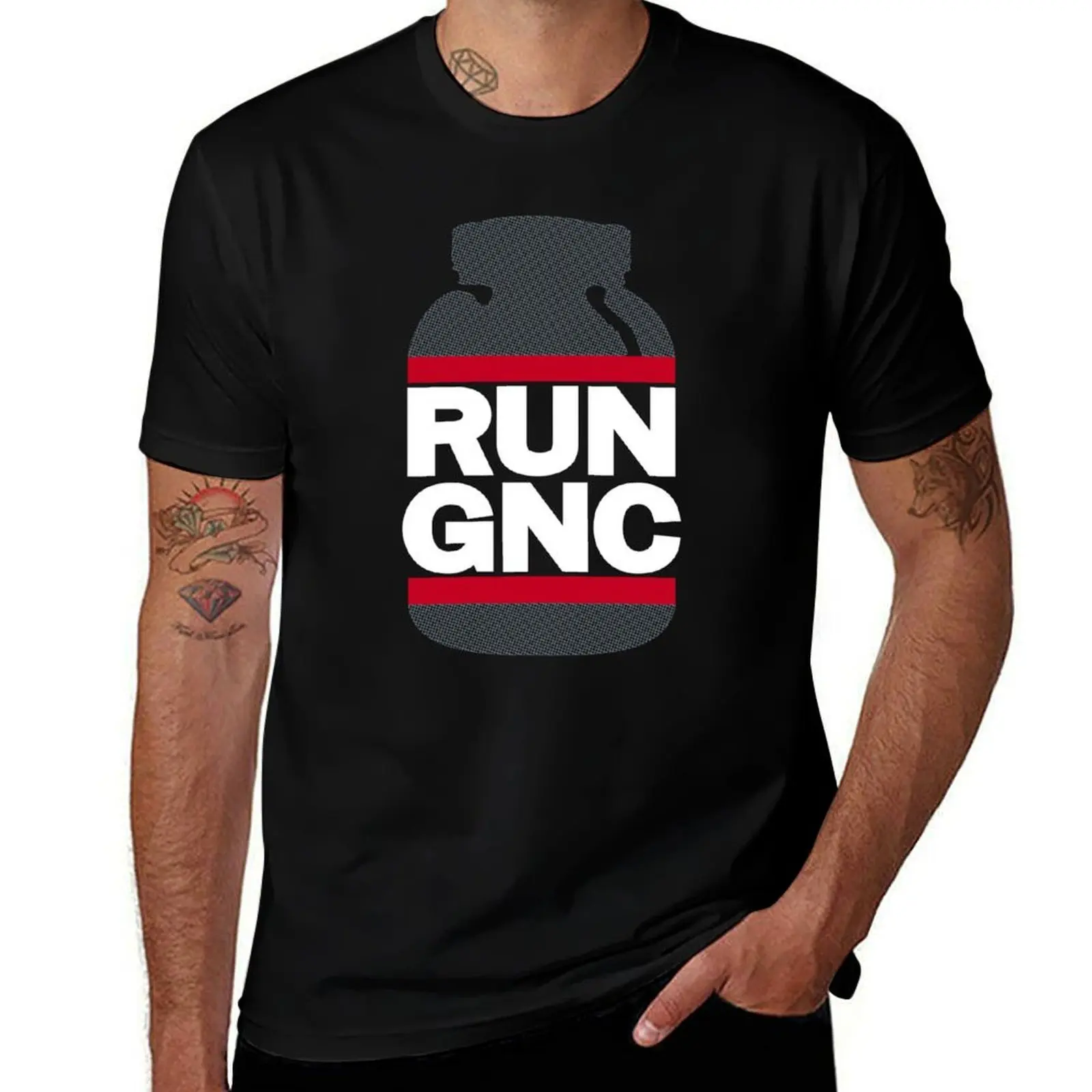 Футболка RUN GNC черного цвета, повседневная одежда, топ с коротким рукавом.