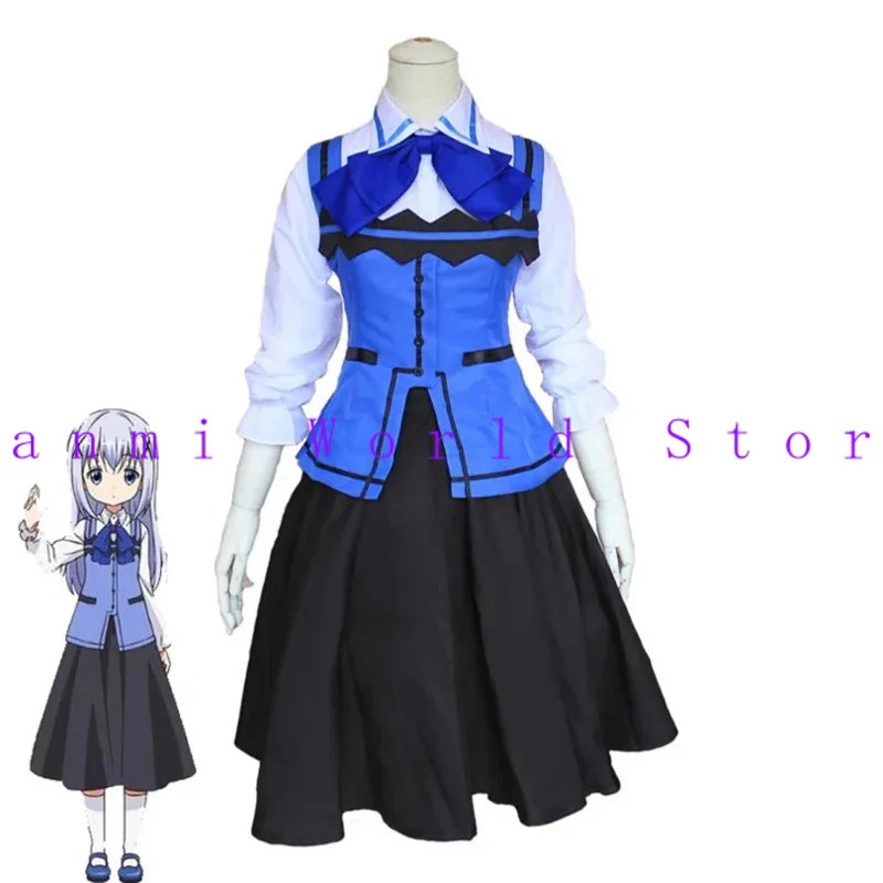 

Is The Order A Rabbit Hoto Kokoa Kafuu Chino Game Cosplay Costume Skirt Daily Women Carnival Party Uniform