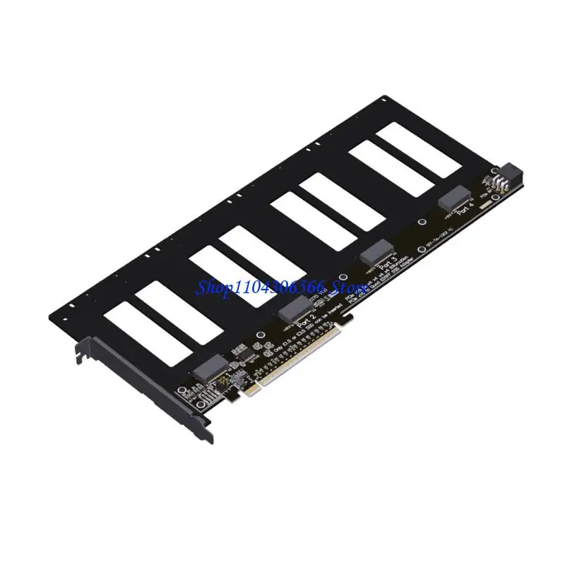 02DD High Bandwidth PCIe5.0 x16 to 4 Port Bifurcation Splitter Adapter Expansion Card