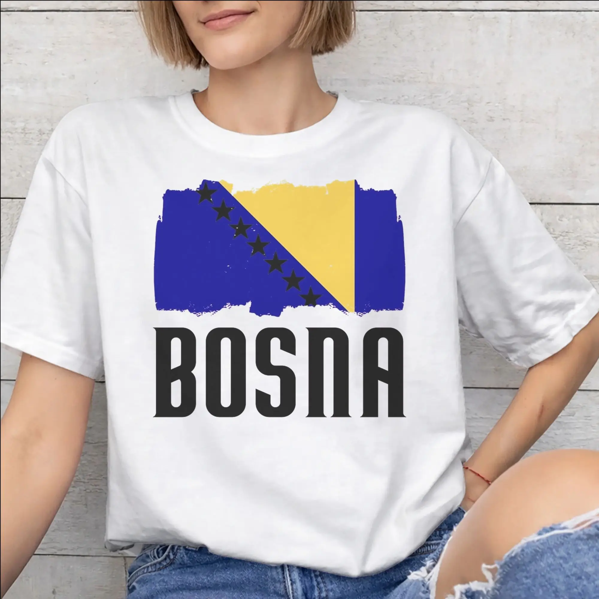 Bosnia and Herzegovina Flag Tee Shirt for Men Women Gift Idea T Shirts  Cotton Clothes