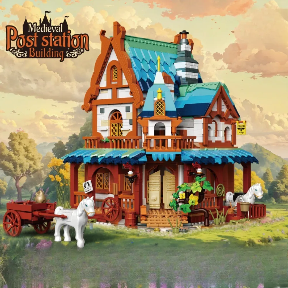 GSF MOC Castillo ciudad arquitectura Medieval estilo casa micro bloques de construcción mini ladrillos juguetes de construcción para niños regalos
