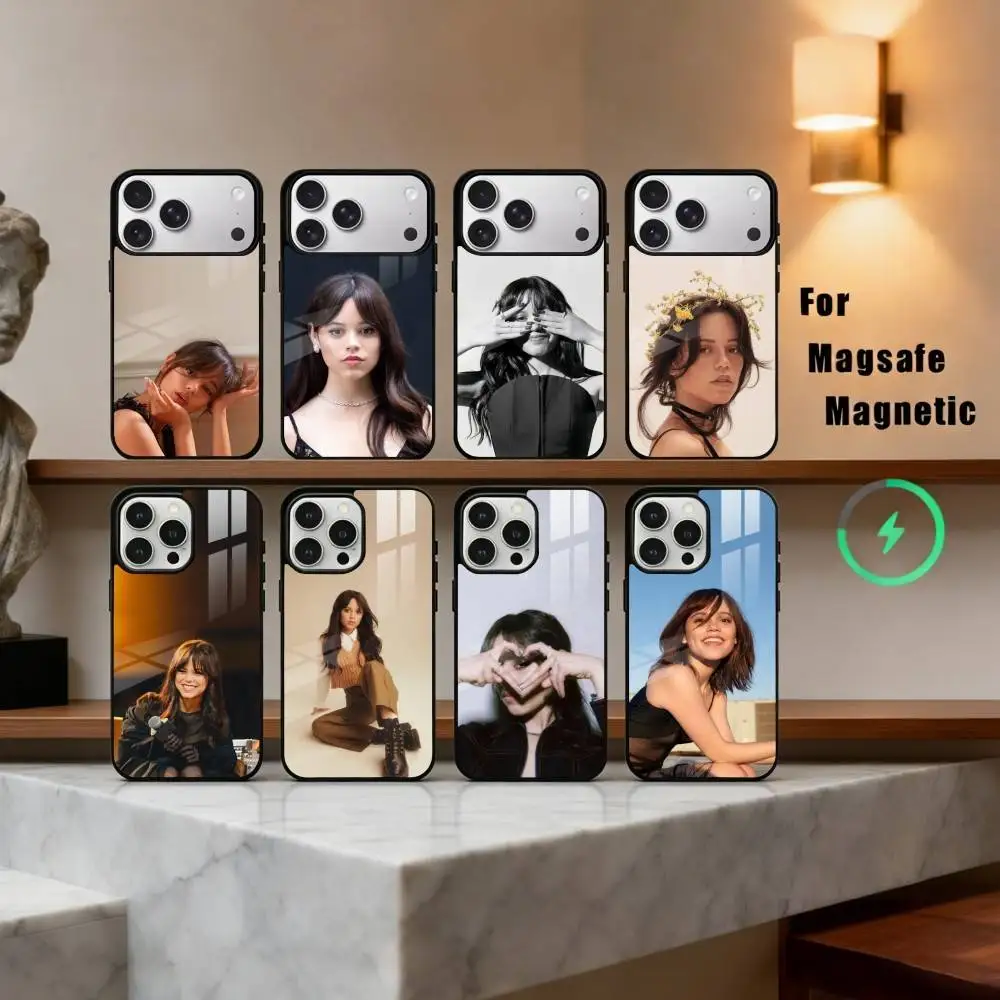 

Spunky J-Jenna O-Ortega Actress Phone Case For iPhone17,16,15,14,13,12,11 Plus,For Magnetic Wireless Charge Cover
