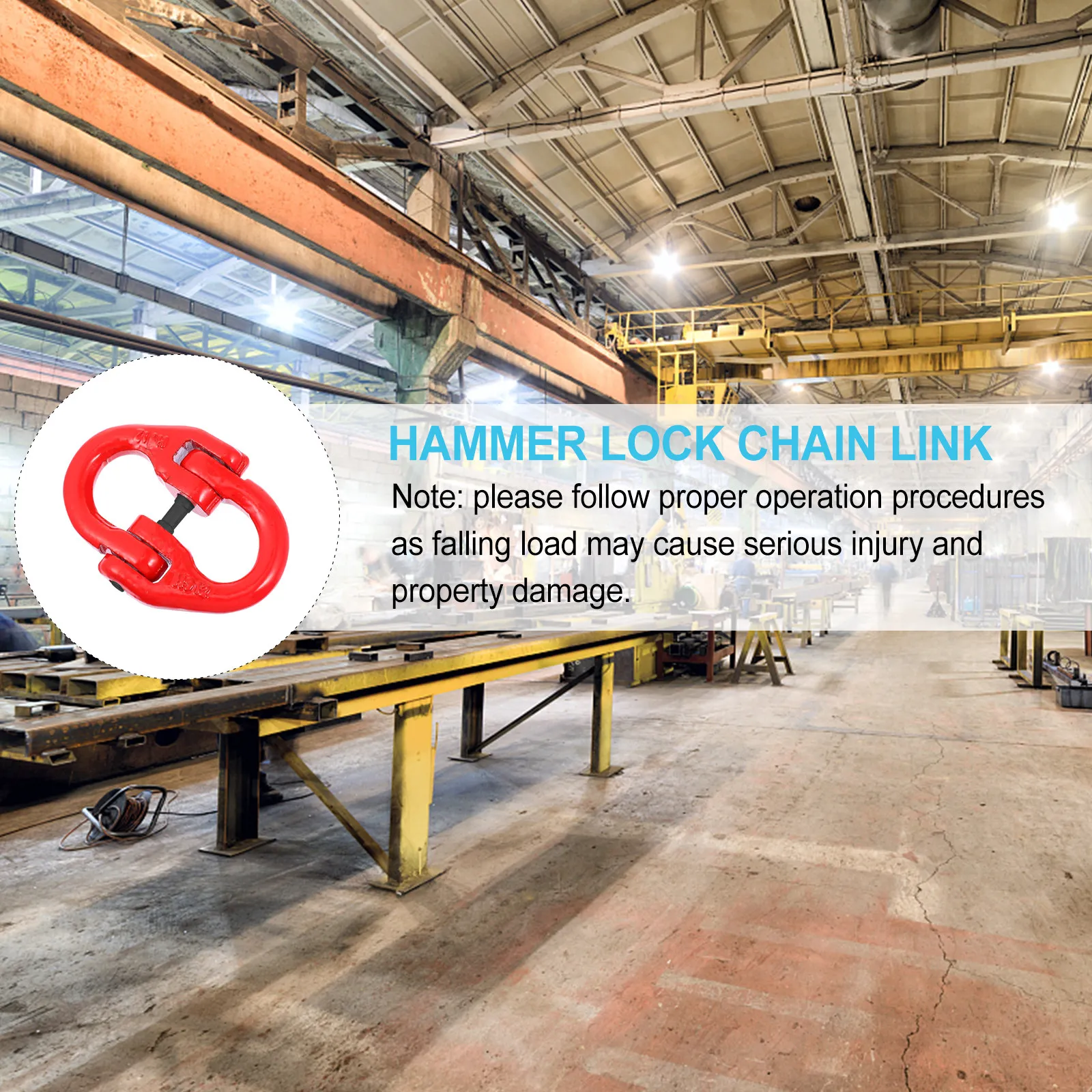Connecting Link Safety Chain Double Ring 5.4t High Strength Steel Tow Hitch Connector Heavy Duty Lifting Chain Coupling Link