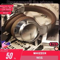 Whizzer W1S Retro Headphones Over Ear Active Reduction Noise Wireless Bluetooth Maillard Headphones Headwear  Low Delay Earphone