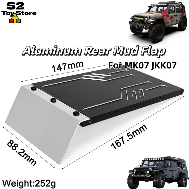 Aluminum Rear Mud Flap Sand Guard OP Upgrade Parts For 1/7 Leilalo MK07 JKK07 RC Crawler Chassis Rear Accessory