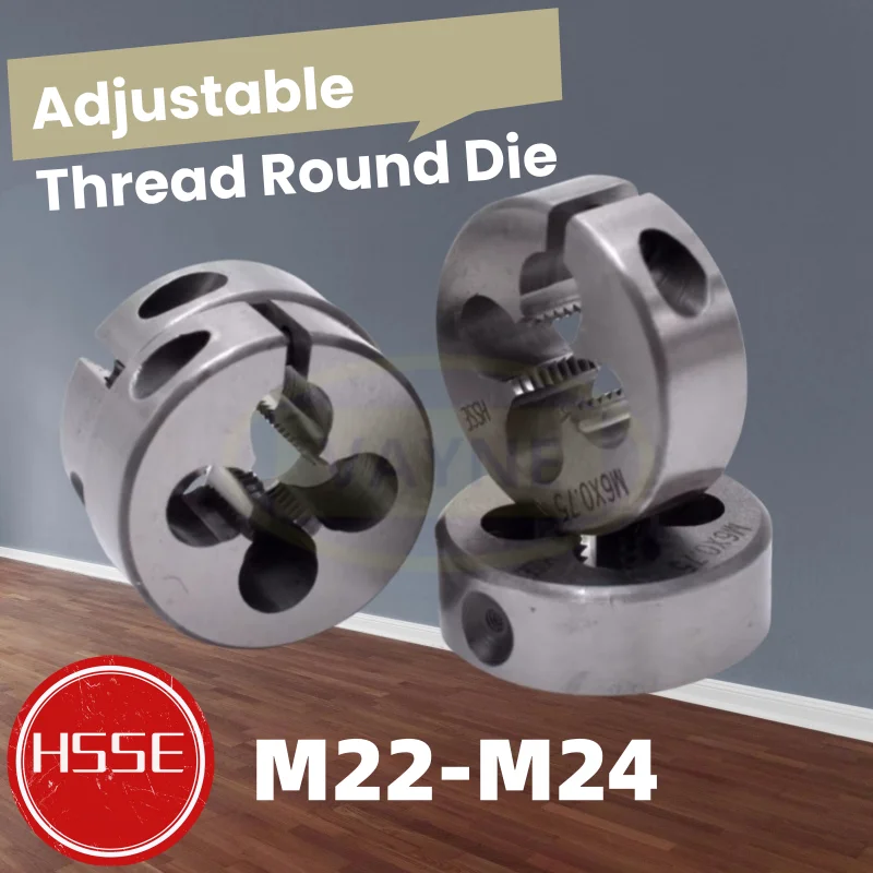 

1 шт. резьбонарезной инструмент HSSE для нарезания мелкой метрической резьбы, регулируемая круглая матрица M22X1.5, 2.5, M24X1, 1.5, 3 для наружной нарезки резьбы на станках