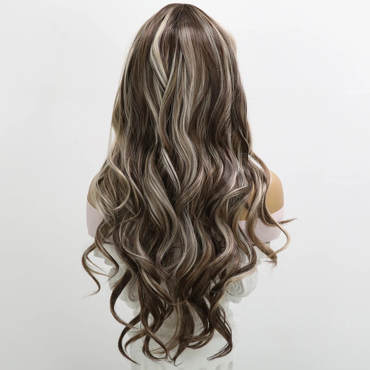 Peluca dorada teñida para mujer, cabello de seda importada de onda grande, encaje hecho a mano, fiesta Lolita, diario, Cos