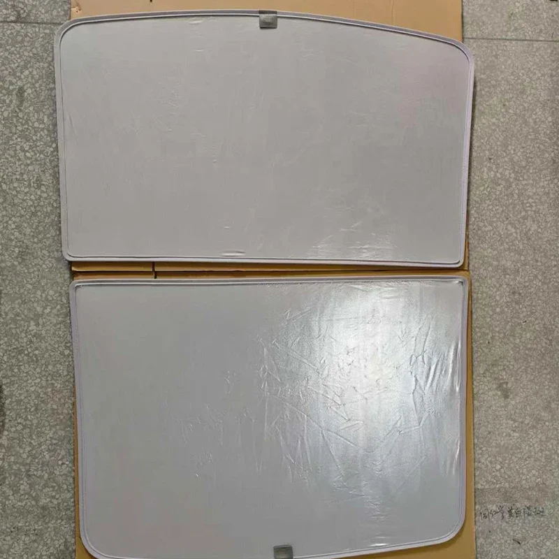 Suitable for Model Y 2021–2024 Tesla – Grey 2-in-1 Leather & Mesh Sunroof Sunshade Curtain, Standard Sunscreen Cover.
