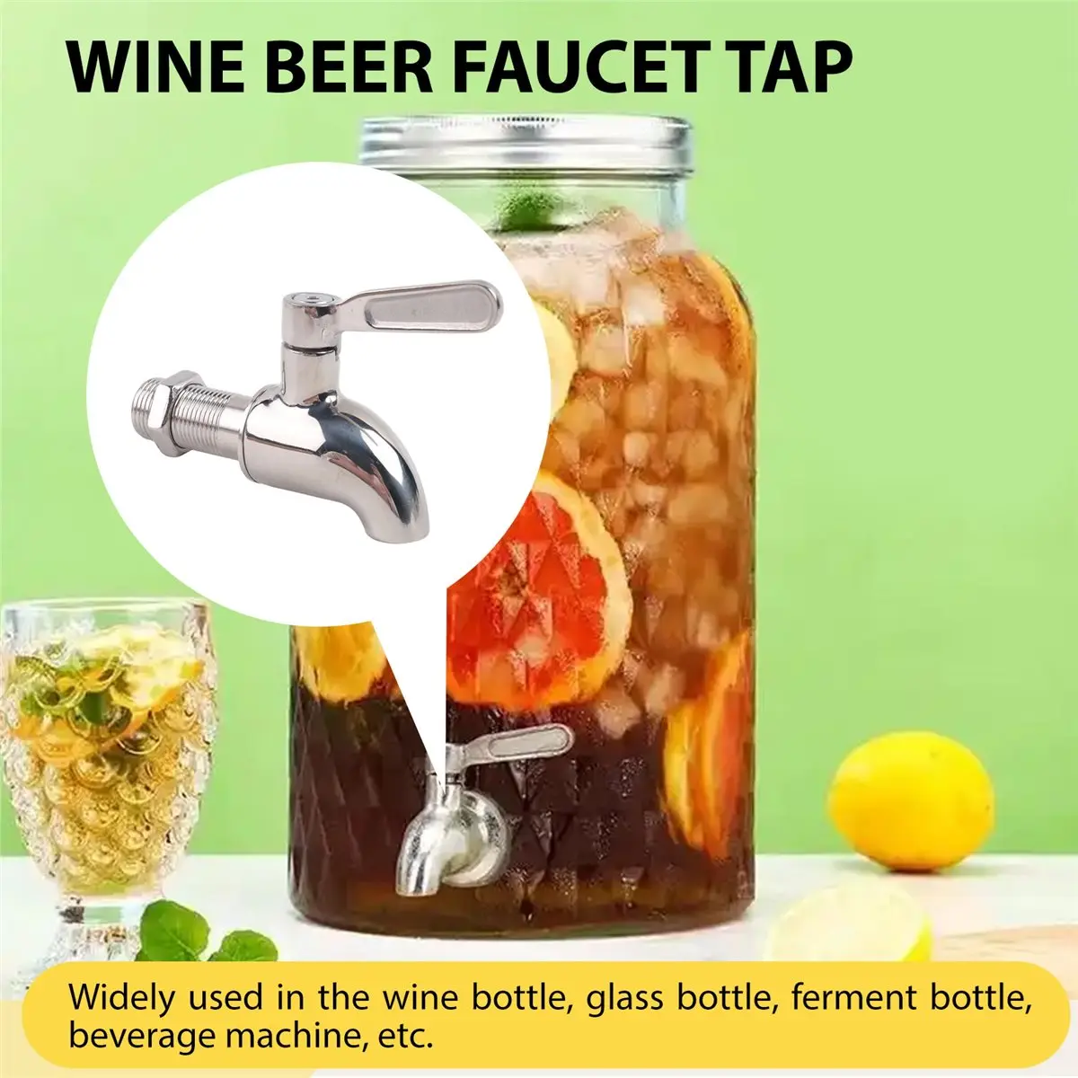 X10A Stainless Steel Faucet Tap Draft Beer Faucet for Home Brew Fermenter Wine Draft Beer Juice Dispenser Drink Fridge Kegs