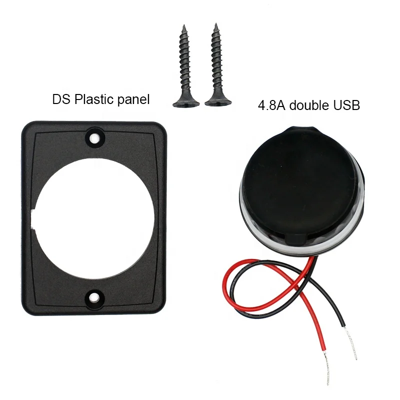 شاحن سيارة للهاتف المحمول 12 فولت - 24 فولت 4.8 أمبير محول شحن سيارة بمنفذ USB مزدوج