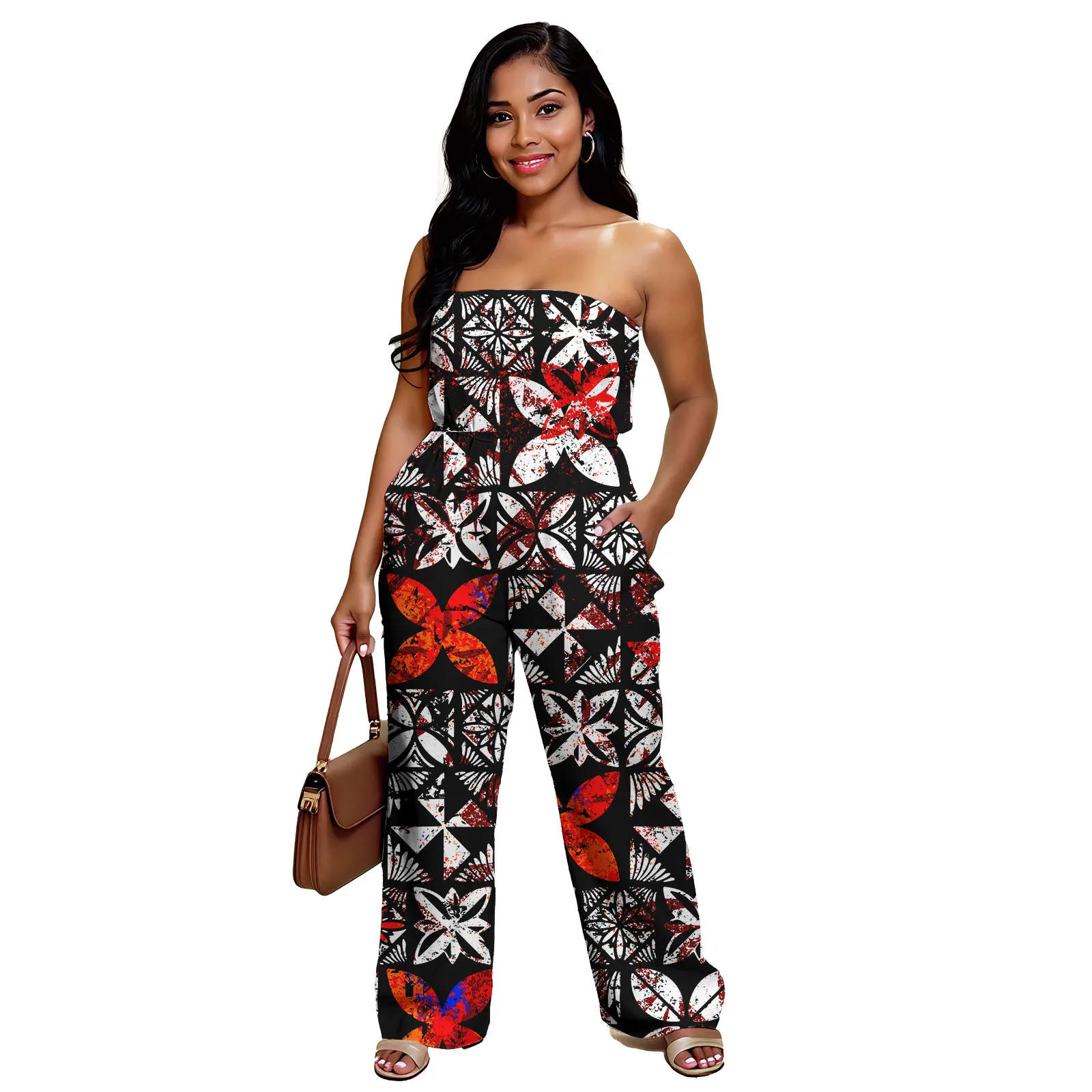 Tropical Pattern Custom Women Casual Clothes Samoan Polynesian Elegant Women Playsuits Jumpsuit Hawaiian Flowers Fashion Romper