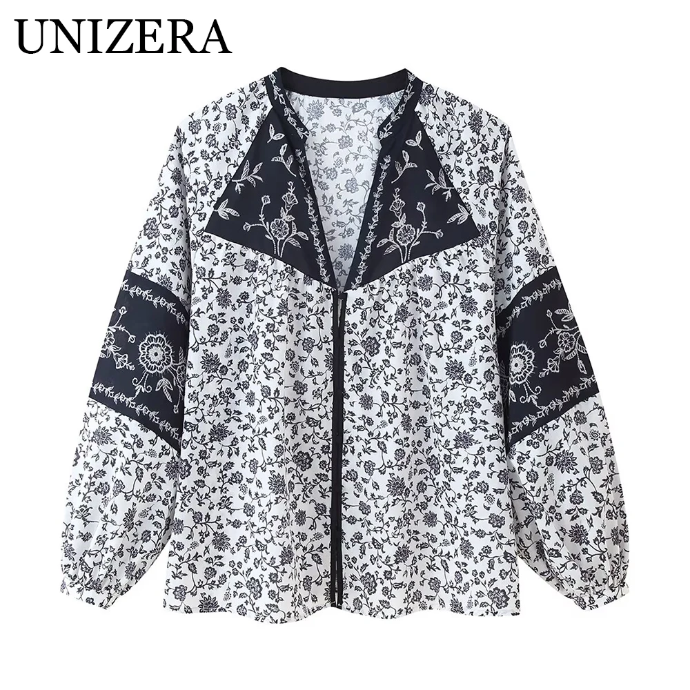 

Европейский и американский стиль, осенний новый продукт, женская одежда, дизайн, рубашка с цветочным принтом и вышивкой из бисера