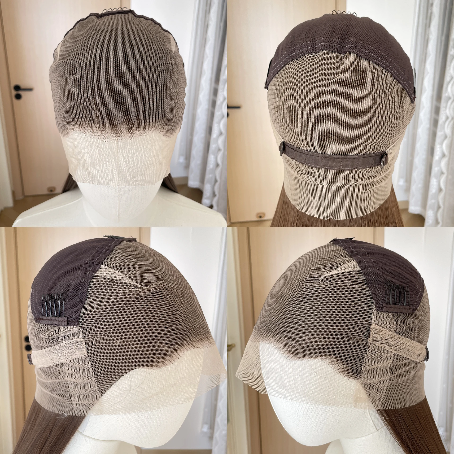 Light Brown Synthetic Full Lace Front Wig for Women 26 Inch Long Silky Straight Glueless Wig Full Hand Tied Heat Resistant Daily