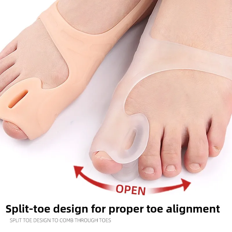 SEBS Toe Separator for Bunion & Overlapping Toes, Day/Night Soft Splint with Spreader Band, Stretchable & Comfortable