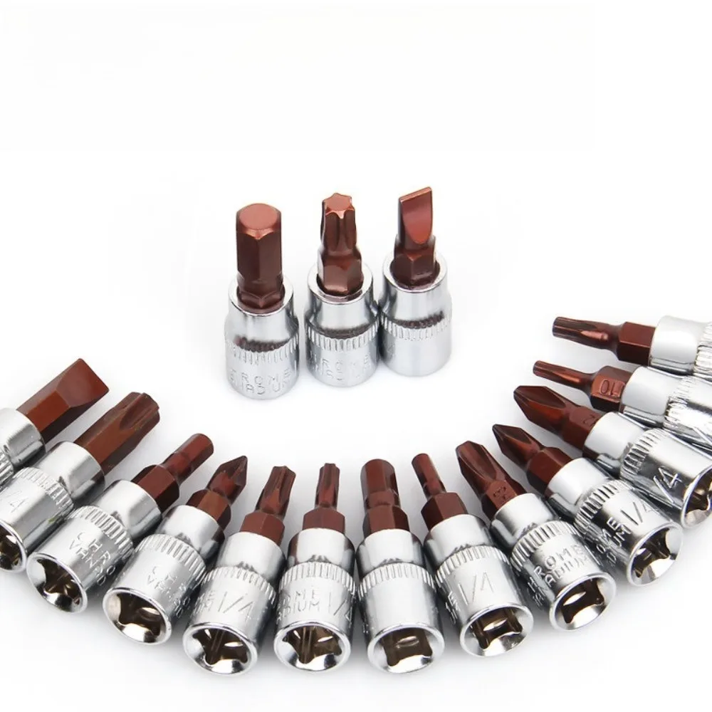 1/4 Inch Drive Hex Bit Sockets Set Metric Screwdriver Bit Sockets Hand Tools Socket Joint Hexagonal H3 H4 H5 H6 H7 H8