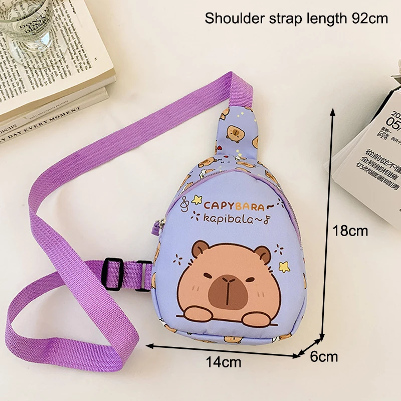 Sac messager de dessin animé Capybara, sac à beurre mignon, sac de rangement multifonctionnel, sac de poitrine Kawaii Capybara, cadeaux initiés à la mode