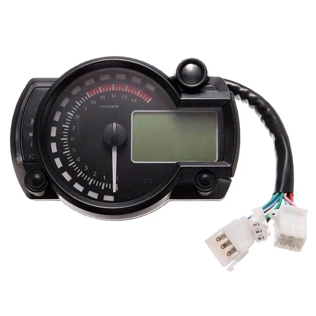 

Motorcycle Digital LCD Speedometer Odometer Tachometer Gauge Adjustable