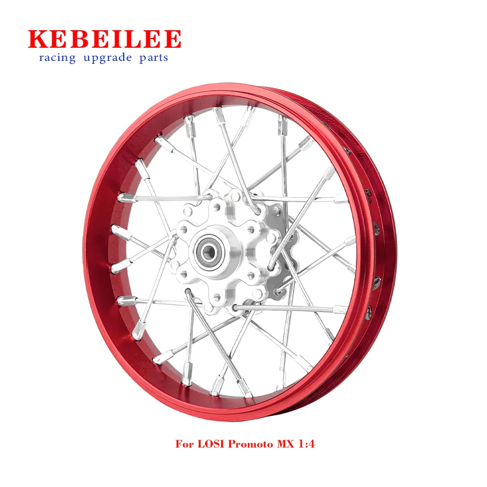 KEBEILEE CNC Aluminum Front Wheel V2 For LOSI Promoto MX motorcycle  1:4 Red