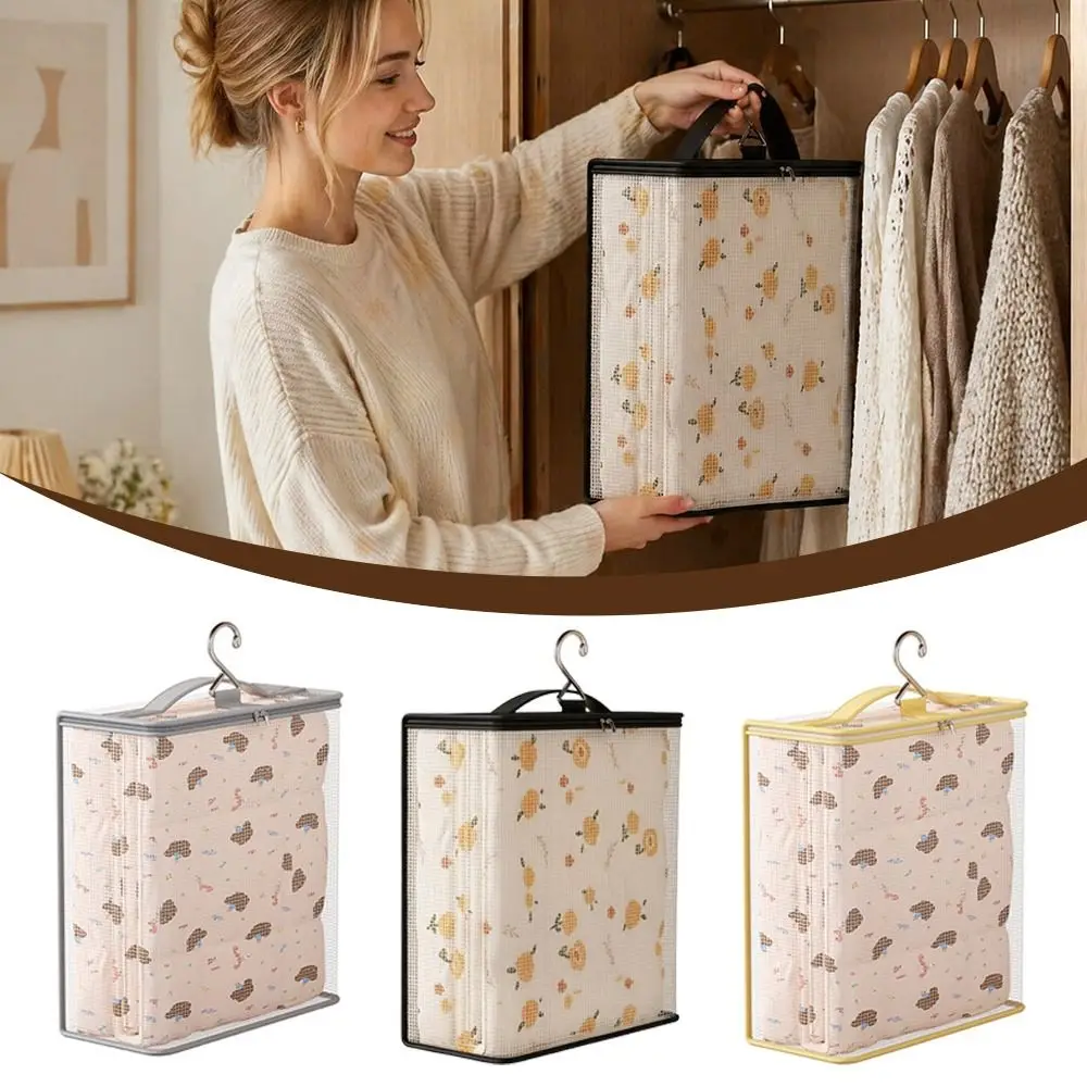 Large Capacity Dust-proof Clothing Storage Bag With Handle Moisture-proof Quilt Wardrobe Organizer PVC Saving Space