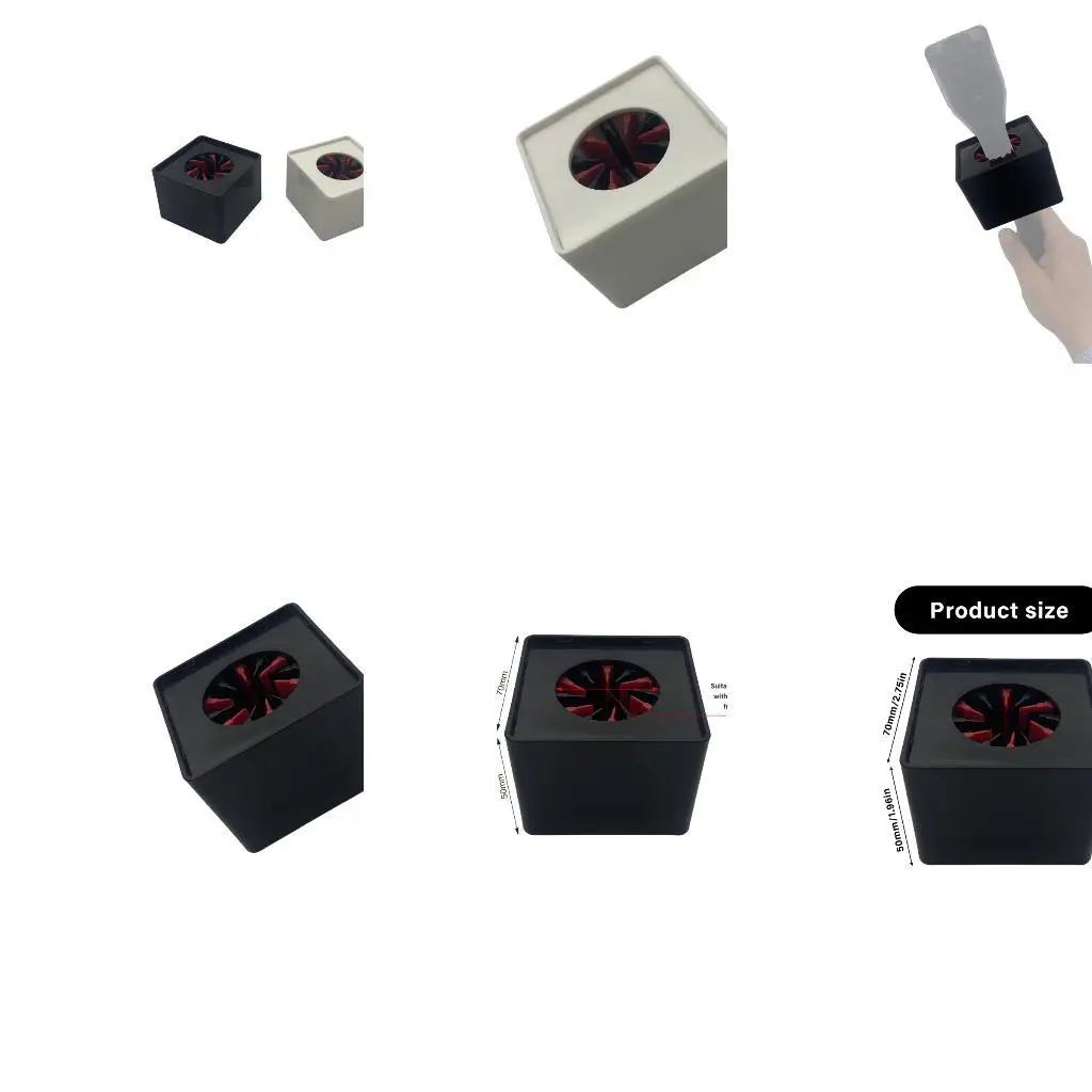 

Y1UB Studio Square Shaped Microphone Flag Station ABS Material Logos Mount Black White