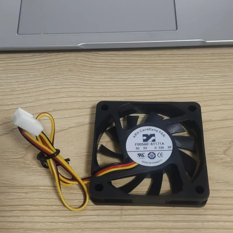 Free shipping new FD0560-A1171A DC5V 0.33A 6010 60 * 60 * 10mm three wire cooling fan
