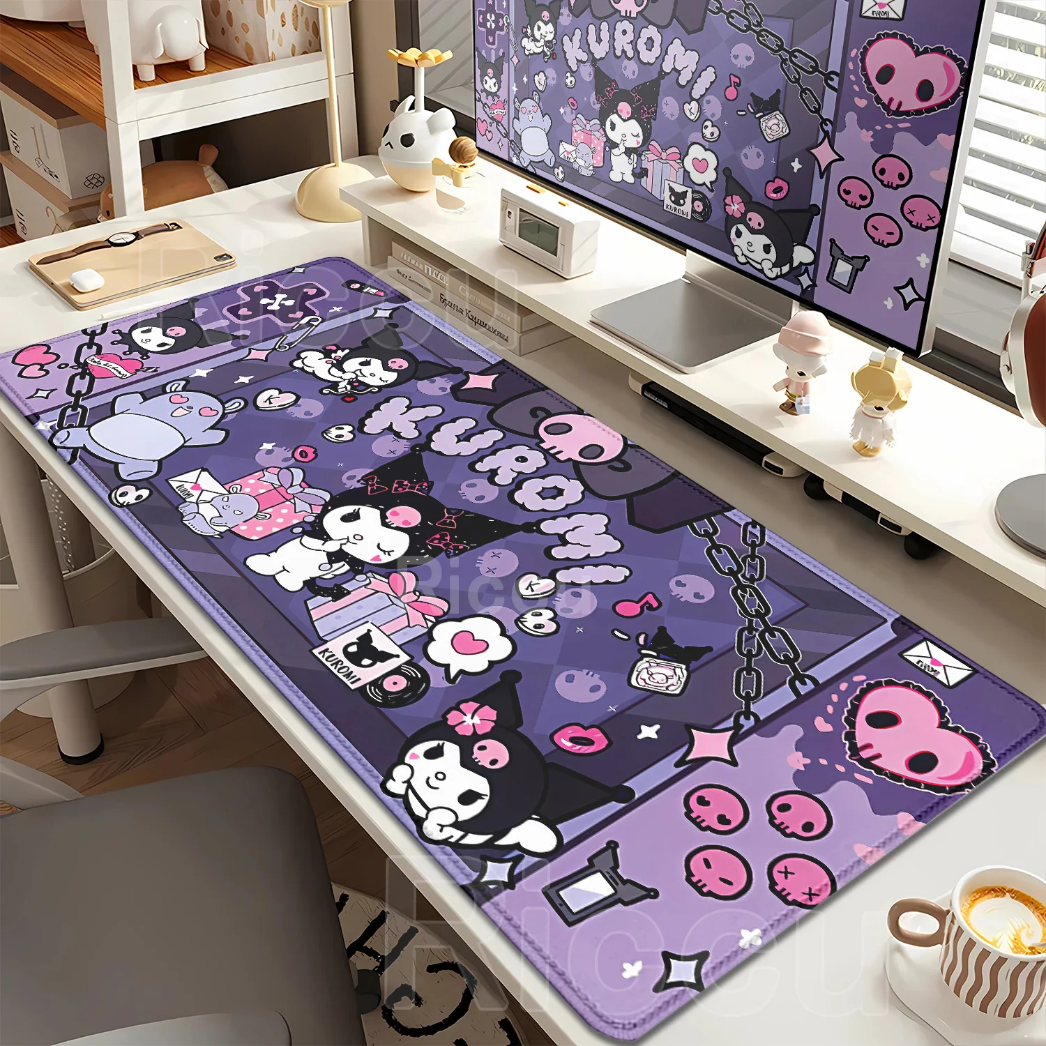 Pc Gaming Kuromi - K-Kuromi Mauspad, rutschfest, Anime, groß, XXL,
