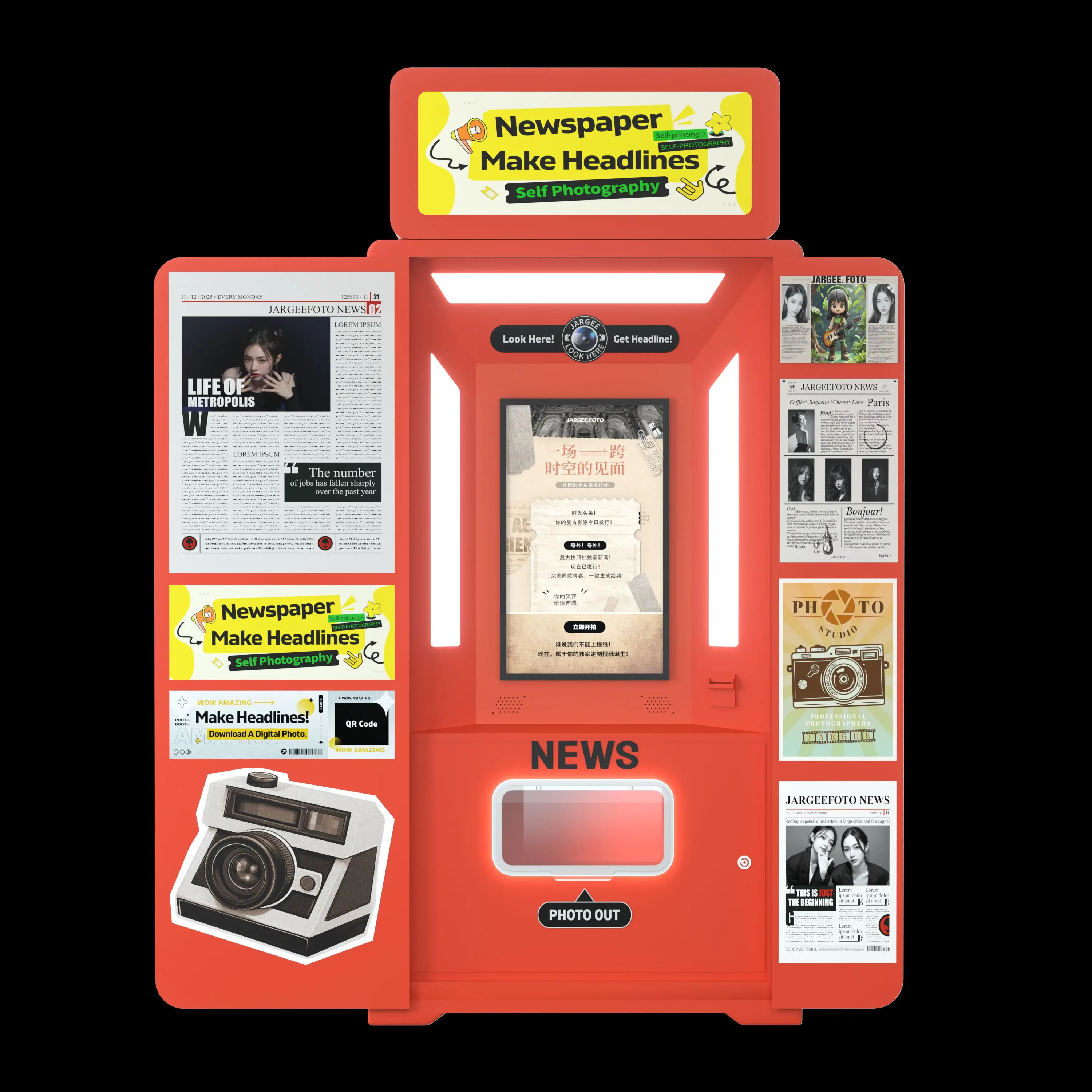 customize Newest Colorful Ink Printer for Newspaper Instant Print Photo Booth SLR Camera Compatibility Self Service Print WiFi