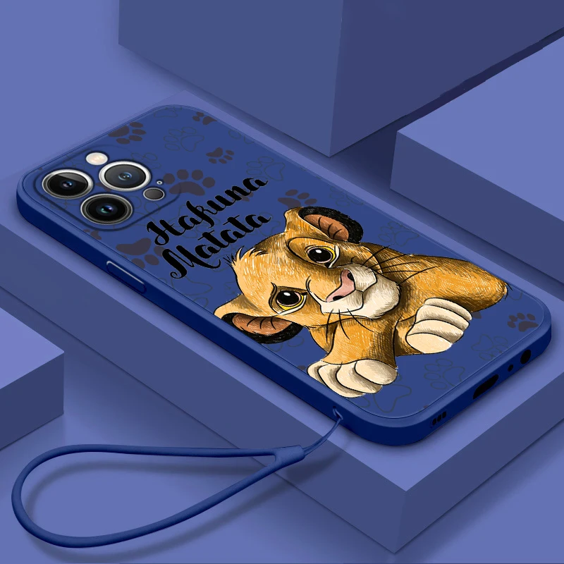 Anime The Lion King For Apple iPhone 15 14 13 12 Mini 11 Pro XS MAX XR X 8 7 6S Plus Liquid Rope Silicone Phone Case Coque Capa