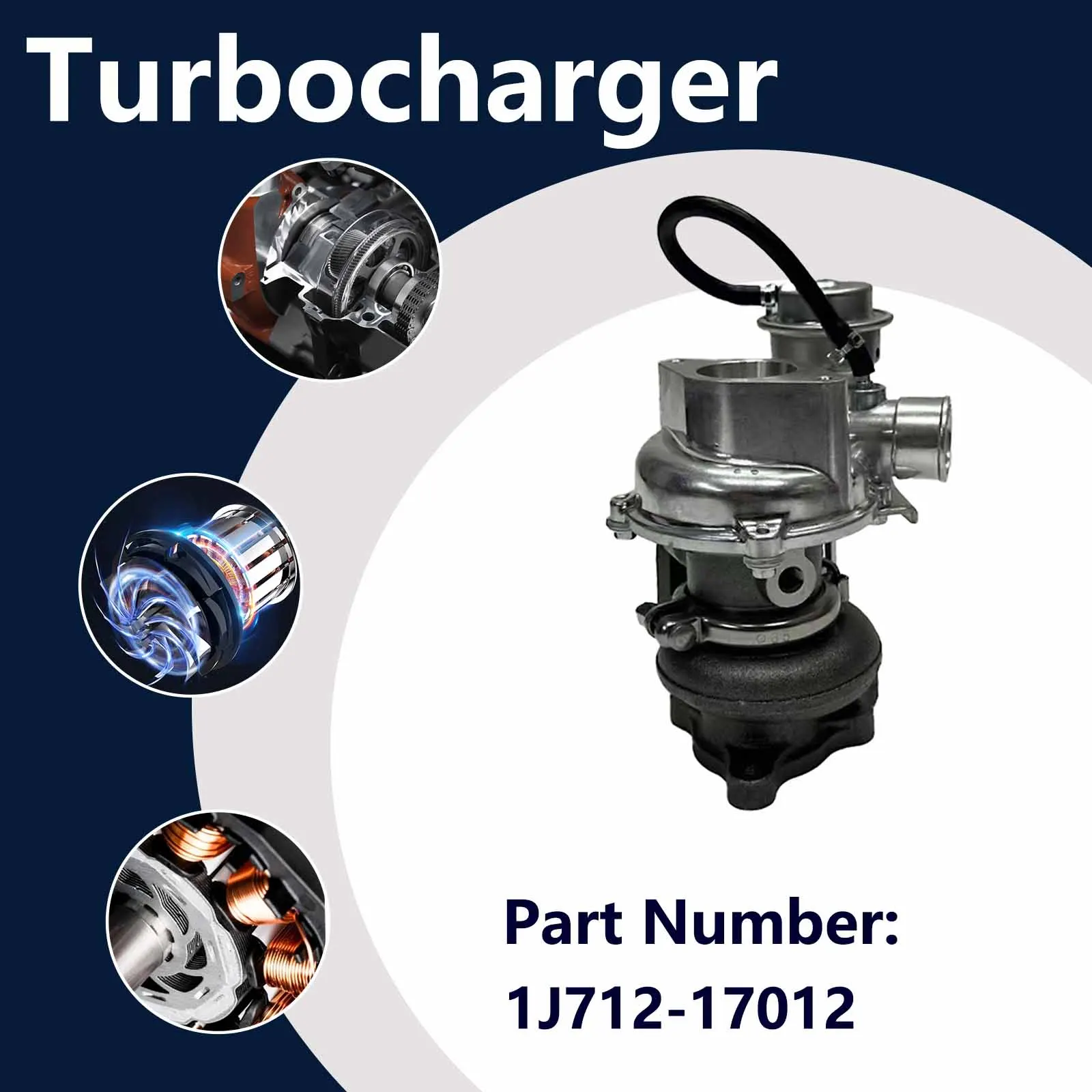 Turbocharger 1J712-17011 For Kubota V2607 V2607T Engine