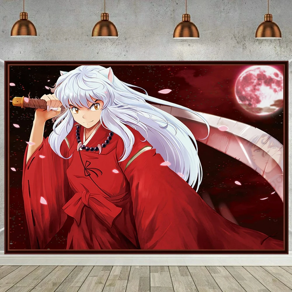 Inuyasha 5D obraz diamentowy DIY mozaika Sesshoumaru japonia Anime haft diamentowy w pełni z okrągłych wierteł ścieg krzyżykowy Home Decor