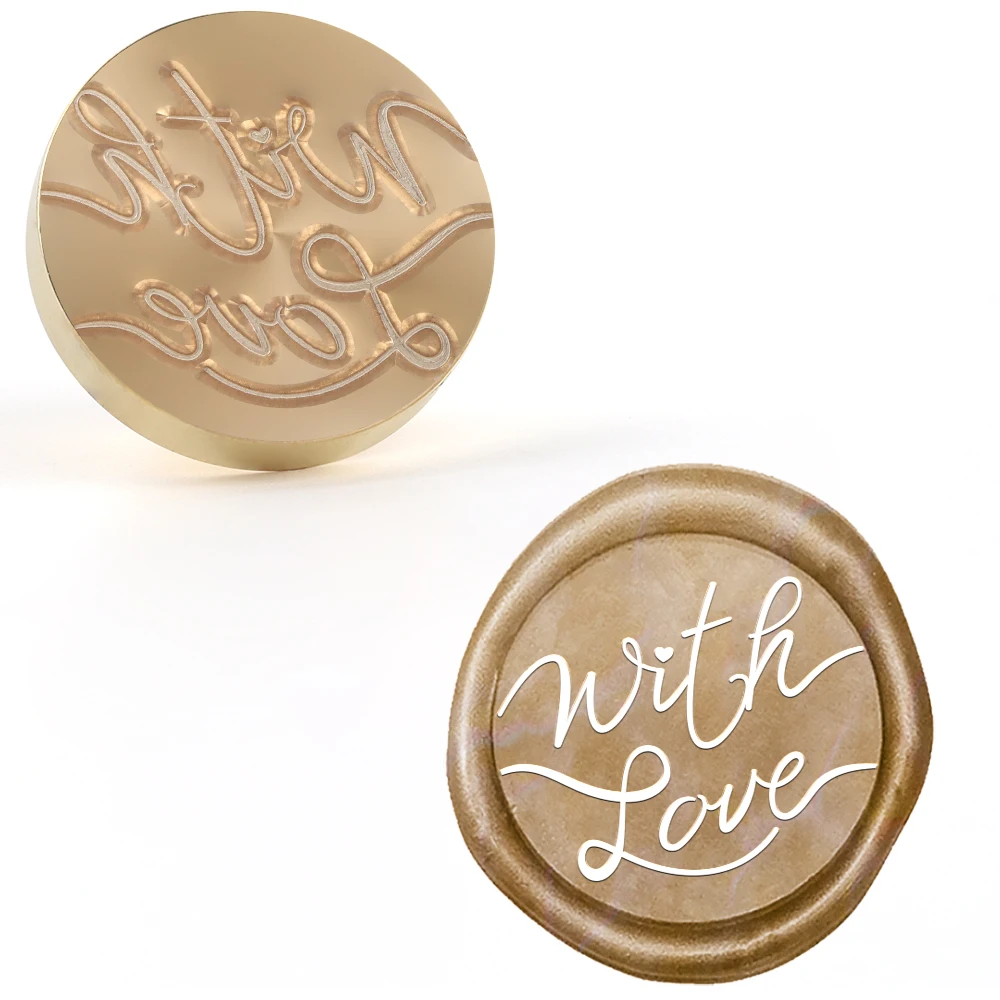 

with Love Word Wax Seal Stamp, Wax Seal Stamps Interchangeable Brass Stamp Heads for Decorating Gifts and Greeting Wedding Cards
