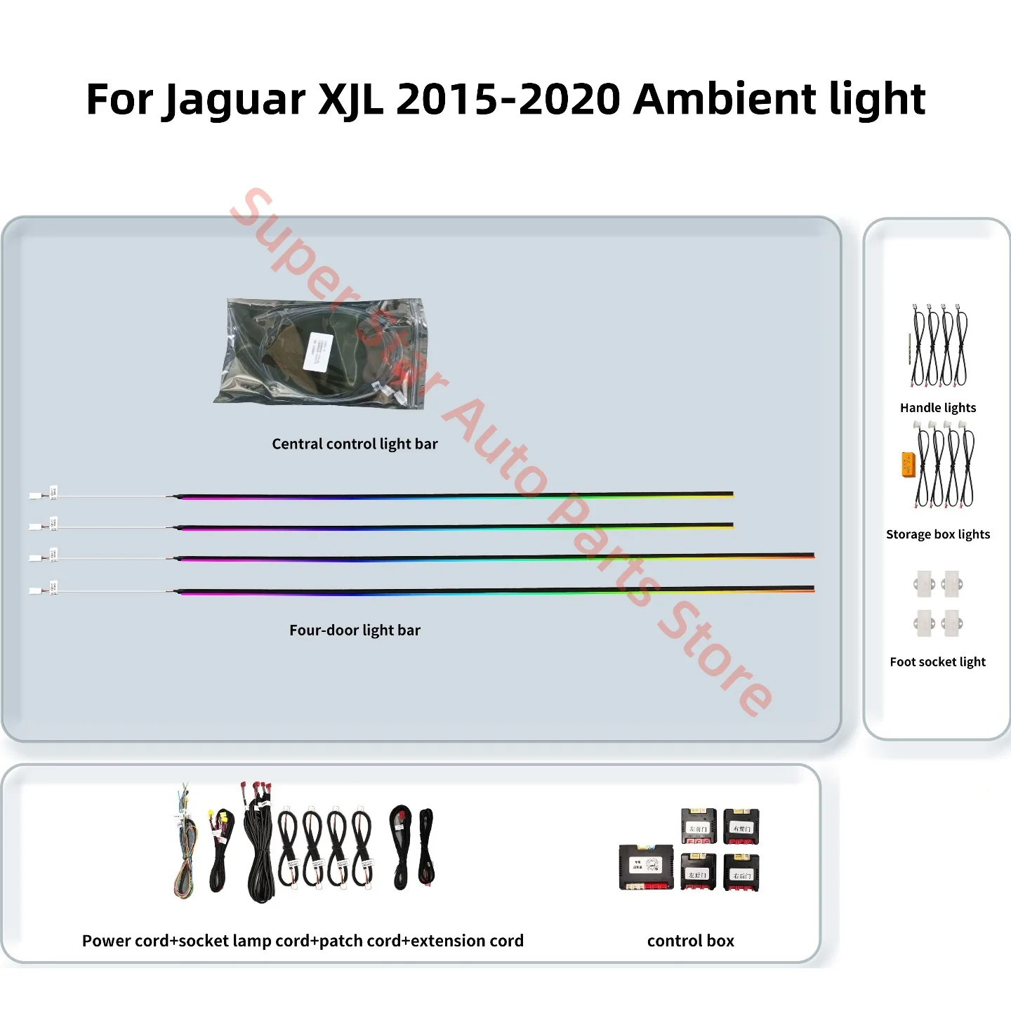 

For Jaguar XJ XJL 2015-2020 LED Atmosphere Lamp Automotive interior lighting upgrade luminous glasses case Car accessories New