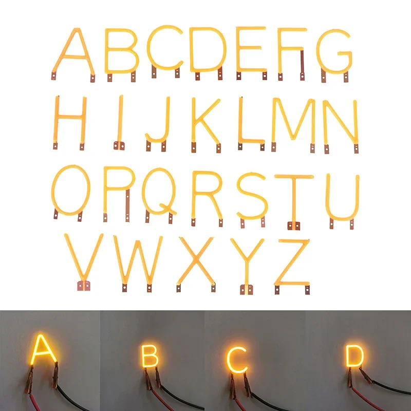 English Letter Filament COB LED Filament DC3V Candle Edison Yellow Diodes Party Decoration Light Accessories DIY