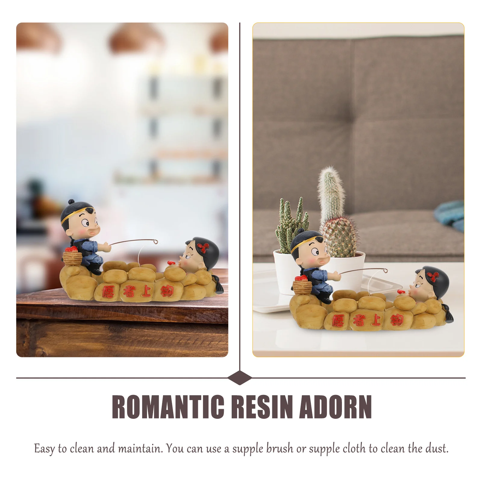 

High Grade Resin Couple Sculptures Eco Friendly Materials Fine Texture Living Room Study Resin Couple Statue
