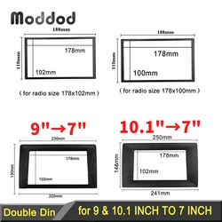 Cadre d'autoradio universel pour 10.1, 9 pouces à 7 pouces, navigation GPS, Fascia, pas d'espace, audio, lecteur Android, couverture, plaques frontales, kit de lunette