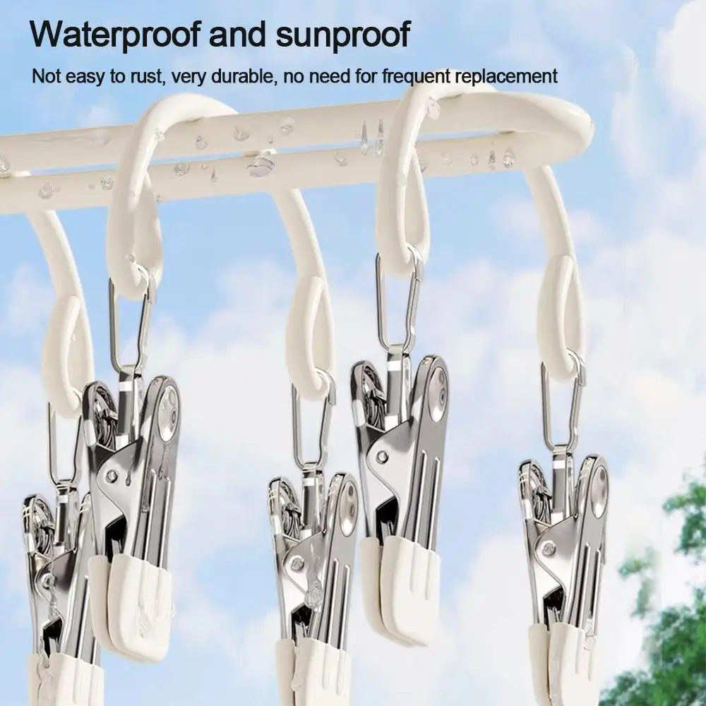 

Stainless Steel Clothes Hanger Windproof Non-slip Sock Hangers Multi-purpose Save space Laundry Drying Rack for Socks Underwear