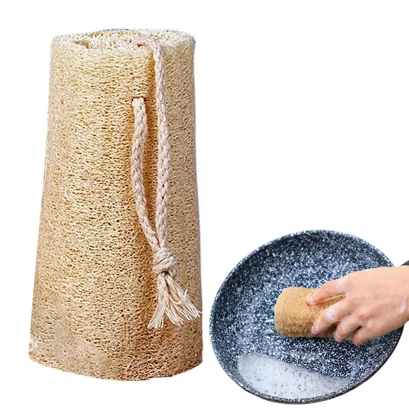 Natural Loofah Sponges For Dishes Reusable Luffa Scrub Sponges Dishes Non Scratch Kitchen Cleaning Loofah Sponge Body Skin Care