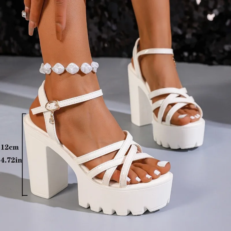 

Quality Platform Sandals Women Shoes Creepers Summer High Heels Sandals Ladies Office Shoes Outdoor Thick Heel Sandalias Mujer