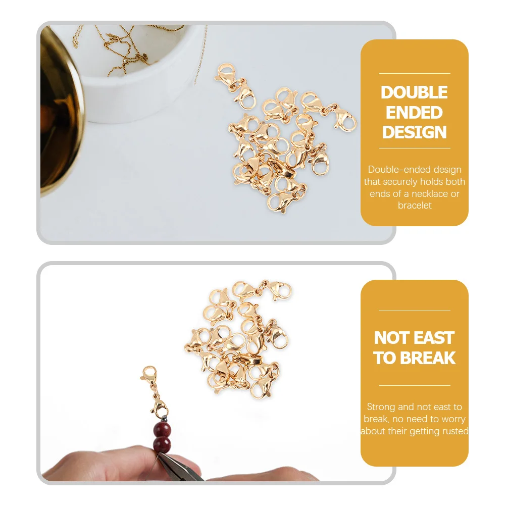 10 قطعة مشابك مخلب ناعمة ومشرقة مثالية لصنع المجوهرات أجزاء إغلاق قلادة سوار ساحرة #6