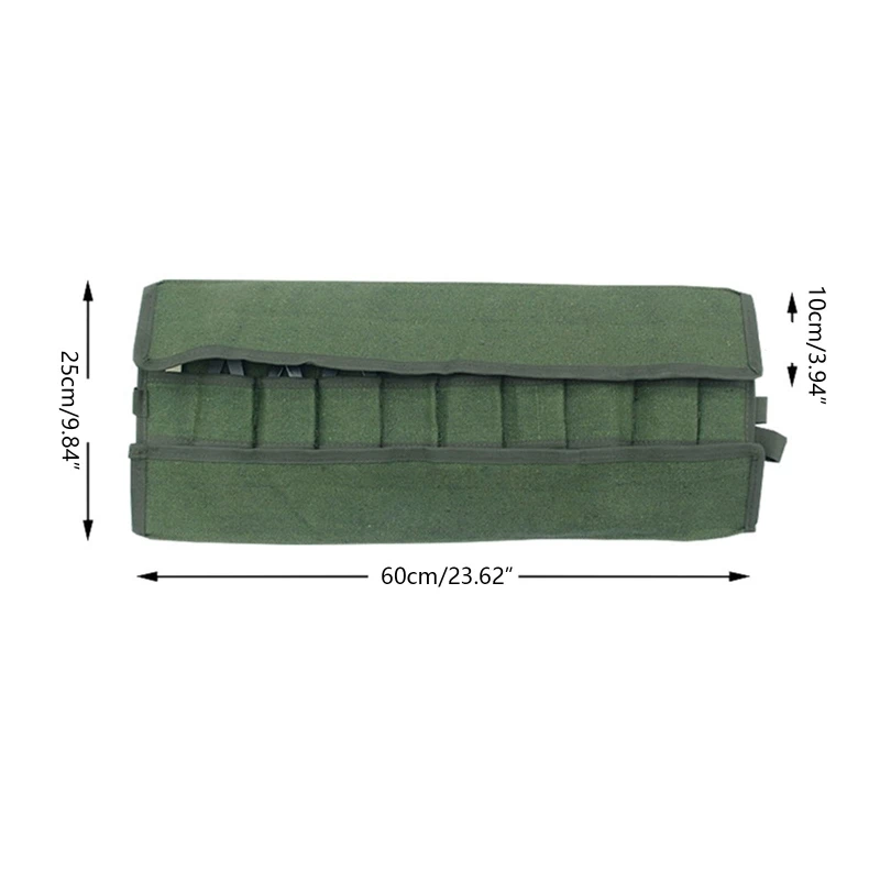 Bolsa almacenamiento rollo herramientas para bonsái lona resistente con 10 bolsillos para puerto jardín